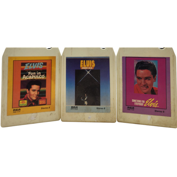 Set Of Three Elvis Presley 8-Tracks Fun In Acapulco Moody Blue Something For Eve - Picture 1 of 7